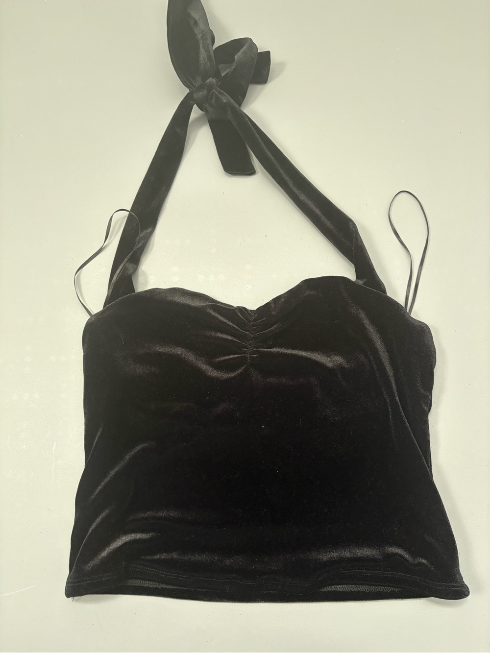 Garage Black Velvet Halter Cami Top
